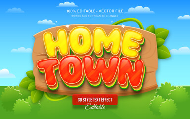 Home town Comic Cartoon game 3d text effect editable