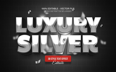 Luxury Silver 3D Text Effect editable