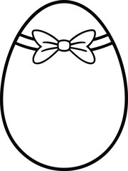 Easter Egg with Bow Tie Outline
