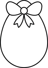 Easter Egg with Bow Outline