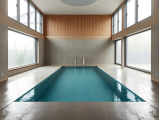 a minimalist indoor swimming pool