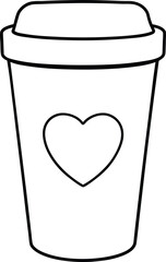Coffee Cup with Heart Outline