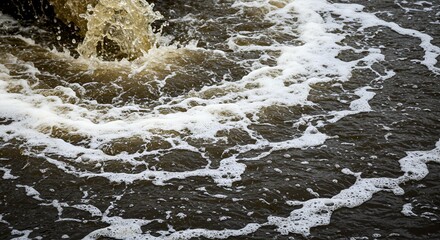Foamy Brown Water Surface