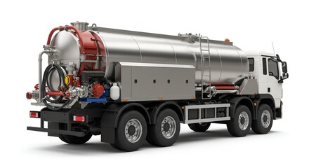 Vacuum Truck Isolated on White Background