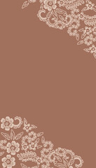 teracotta color background flower batik design 