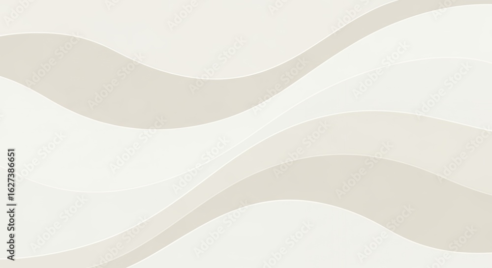 Poster abstract flowing lines in shades of white and beige creating a smooth wave pattern, concept for deco