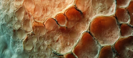 Abstract Close-Up of a Textured Surface with Interconnected Chambers