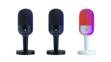 microphone audio recording device sound equipment on white background