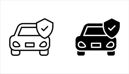 Car insurance icon. Safety concept. Risk coverage symbol on white background