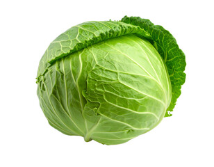 Fototapeta premium Fresh Green Cabbage Isolated on White Background