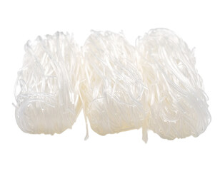 Isolated Glass Noodles on White Background