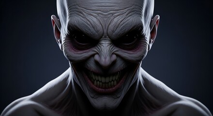 Creepy Pale Man Smirking