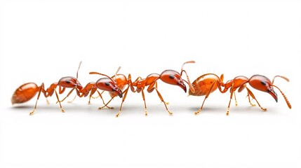 Detailed Close-Up of Fire Ant Workers Transporting Food