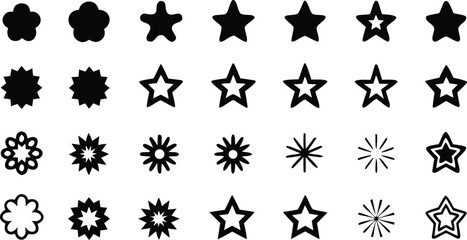 Fototapeta premium Various star and flower shapes icon