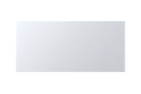 High-resolution white horizontal rectangle mock-up on transparent background for seamless cutout, product branding, web UI, and e-commerce design presentations