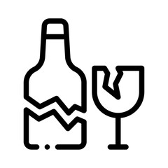 broken glass line icon