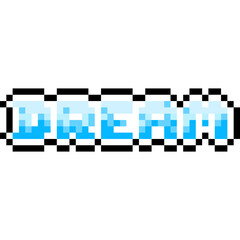 Cartoon Pixel Dream Word Icon