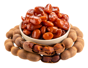 Fresh Tamarind Pulp in Bowl Isolated on White Background