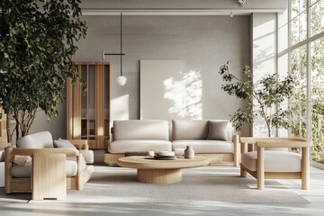 Modern interior design with plants

