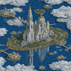 Obraz premium Floating Citadel Reflection