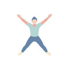 Jumping Jack Exercise: Flat Vector Illustration