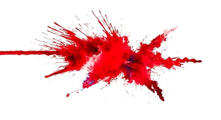 Dynamic Red Paint Splatter on White Background - Abstract Artistic Element