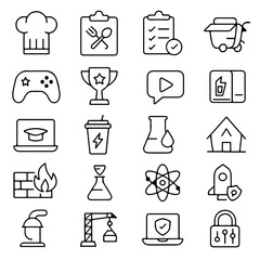 A comprehensive collection of various vector icons, offering a diverse array of visual elements and conceptual representations. perfect for illustrative needs.