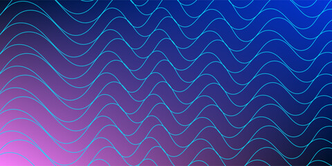 Abstract glowing wave lines on dark blue background. Dynamic wave pattern. Modern flowing wavy lines.