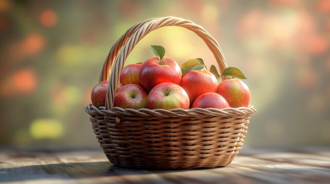 Basket of Apples in Autumnal Light