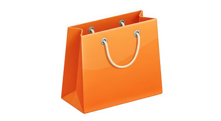 Ai generated image of orange shopping bag isolated on transparent background