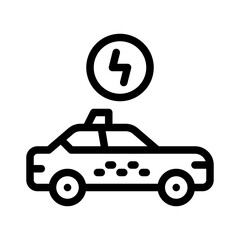electric car line icon