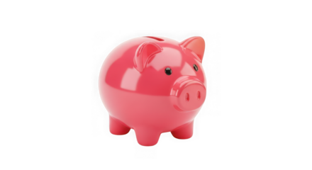 Ai generated image of pink piggy bank isolated on transparent background