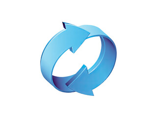 Obraz premium Dynamic blue arrows form a circular loop symbolizing renewal, refresh, and continuous process