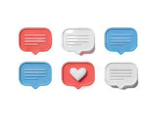 Vibrant social media chat bubbles and heart like icons create modern communication engagement