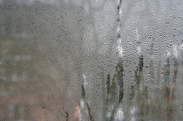 drops on the glass. wet window