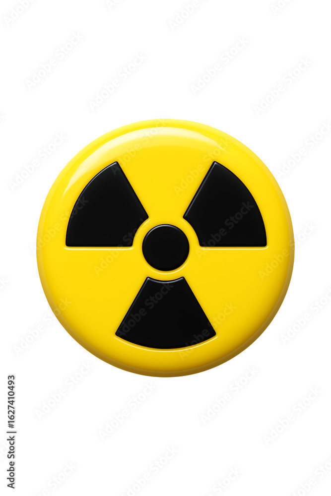 Poster 3d radioactive warning symbol isolated on a transparent background