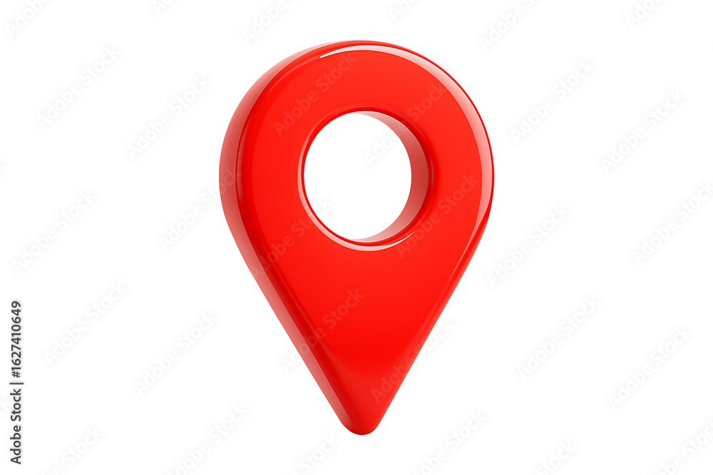 Poster 3d red map pin location marker isolated on a transparent background