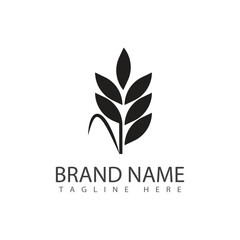 Stylized Wheat logo simple vector and symbol
