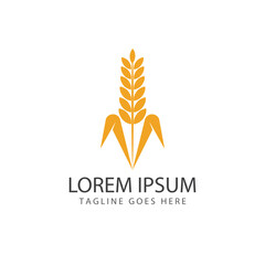 Stylized Wheat logo simple vector and symbol