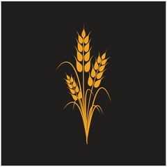 Stylized Wheat logo simple vector and symbol