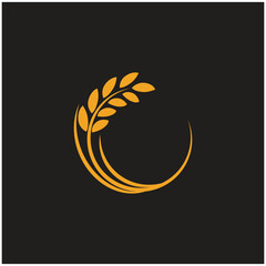 Stylized Wheat logo simple vector and symbol