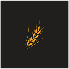 Stylized Wheat logo simple vector and symbol
