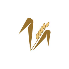 Stylized Wheat logo simple vector and symbol