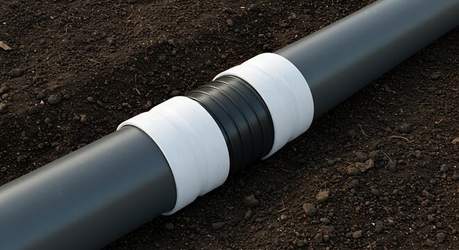 Durable Plastic Pipe Joint Repair Sleeve Installation in Soil