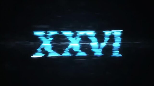 Animated Roman Numerals XXVI Glowing White on Dark Background with Subtle Motion