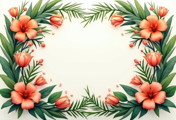 Fototapeta premium vibrant seasonal plant clipart collection flourishing florals tangy tropicals rustic botanicals colorful foliage natural artwork, nature, leaf, flower