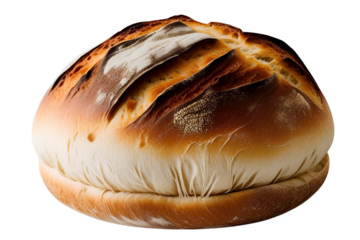 Close-Up of a Rustic Artisan Sourdough Bread Loaf