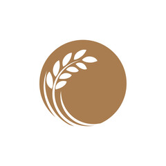 Stylized Wheat logo simple vector and symbol