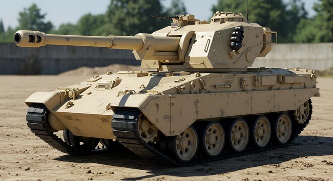 Modern Main Battle Tank in Tan Color