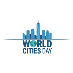 Obraz premium World cities day with cityscape on white background
